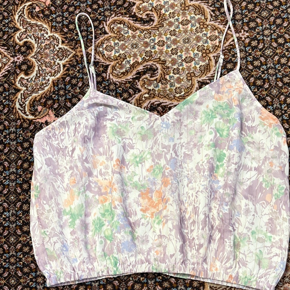Pastel Floral Camisole with Spaghetti Straps